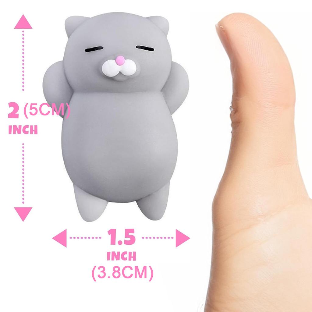 Cat Mochi Squishy Toys Mini Kawaii Animal Squishies Stress Relief Fidget Toys for Kids Soft Pinch Cute Cartoon Party Favor Gift