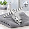Faucet Cartridge Puller Removal Tool with Crossbar Grip for Manual Turning, Metal Body, Two-Prong, 104421 for Bathroom Service and Repair Tasks