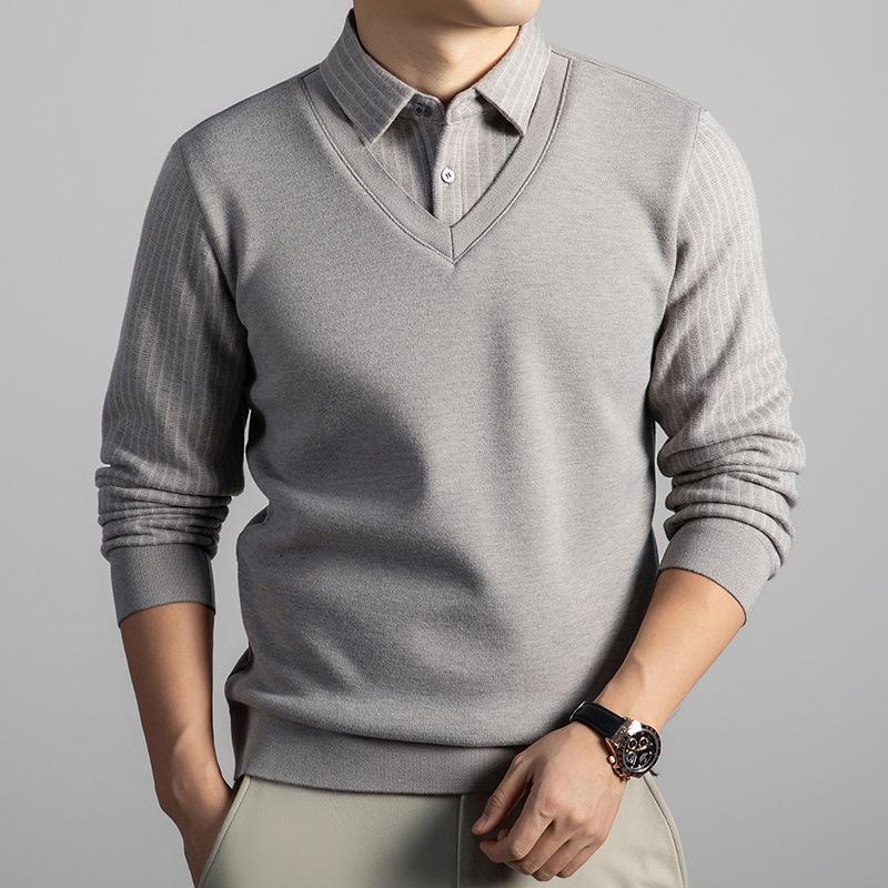 

Hengyuanxiang Men s 2025 Winter Two-Piece Knitwear with Velvet Lining XXL for 150-170 kg