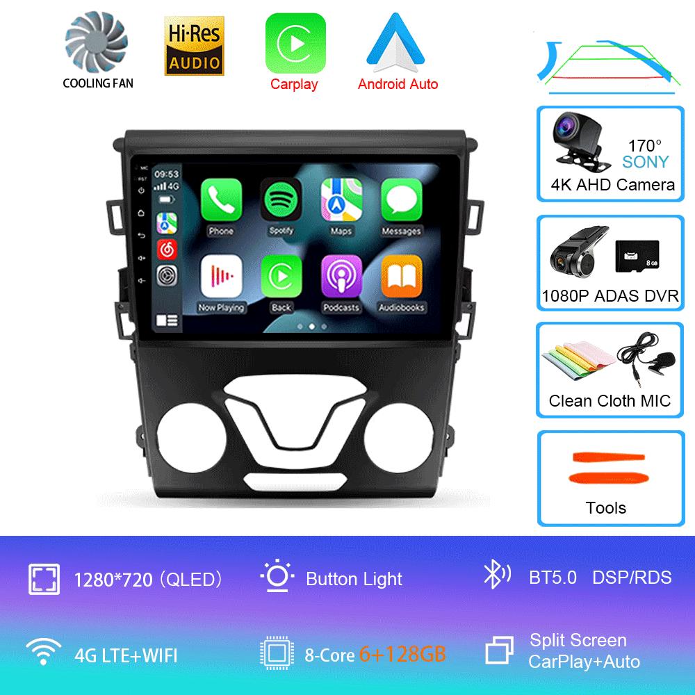 Car Radio Android 14 Carplay Auto 4G WIFI GPS For Ford Mondeo 5 Fusion 2012-2019 Multimedia Player Video Stereo Head Unit 2din