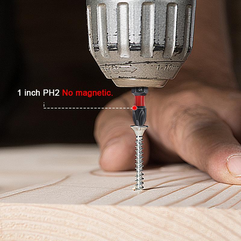 39pcs Screwdriver Bit Set PH2 1/4 Inch Hex Impact Bit Set Non-Slip Screw Driver Hand Tools Magnetic Batch Head Impact Driver Bit