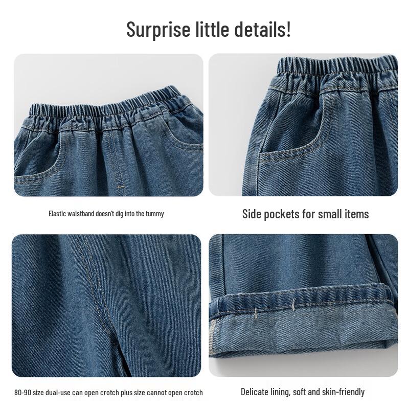 Banxidi Girls' 10A Antibacterial Straight Jeans