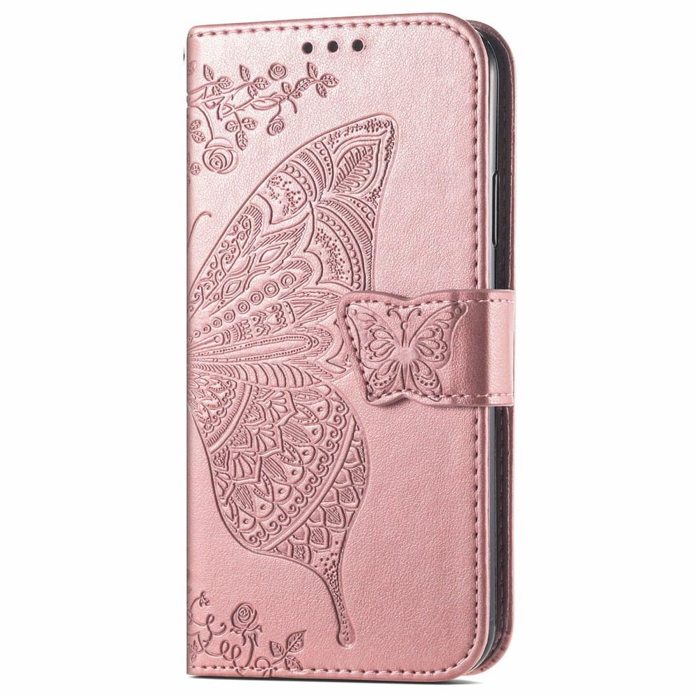 Flip case for Oppo Reno 12FS / 12F, Butterfly, rose gold