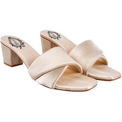 Shoetopia Damen Blockabsatz Sandale (5 UK) /Creme
