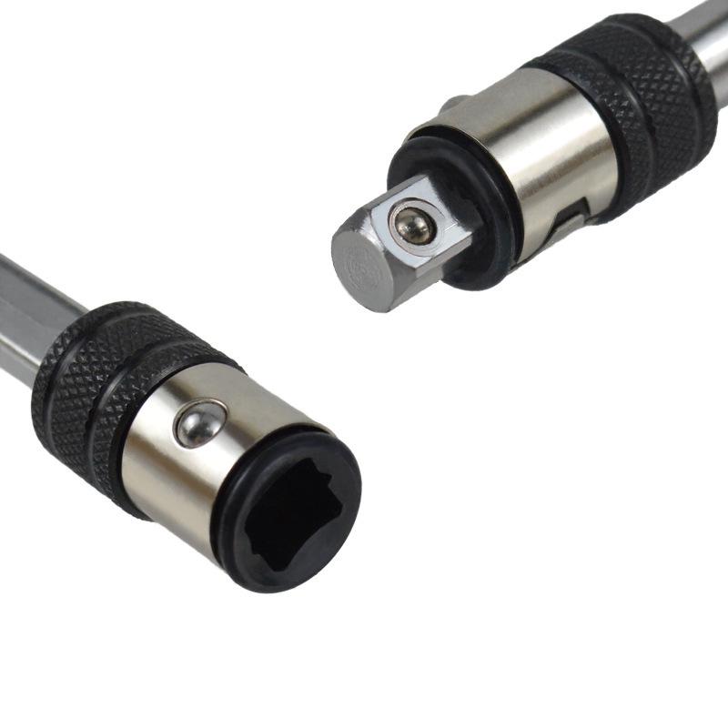 1/4" Hex Shank 70mm Extension Bar, Chrome-Vanadium & Carbon Steel, Dual-Use Socket Extension