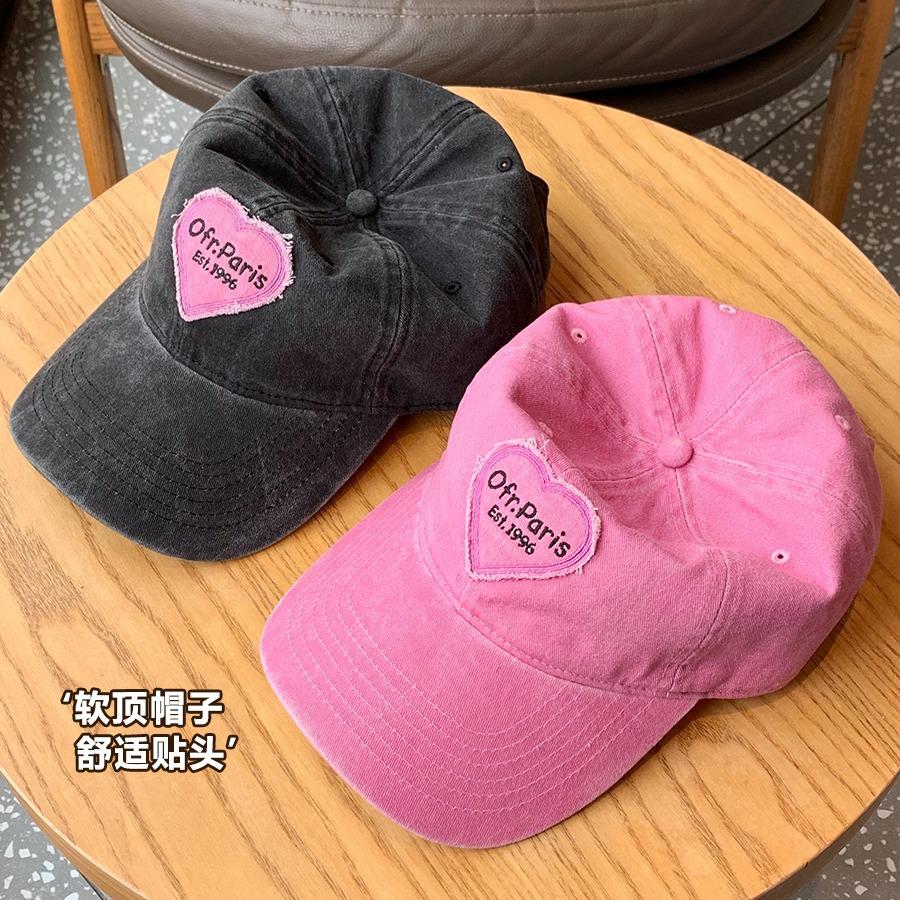Spring and Summer Female Duck Tongue Hat Sweet Cool Hot Girl Love Retro Soft Top Baseball Hat