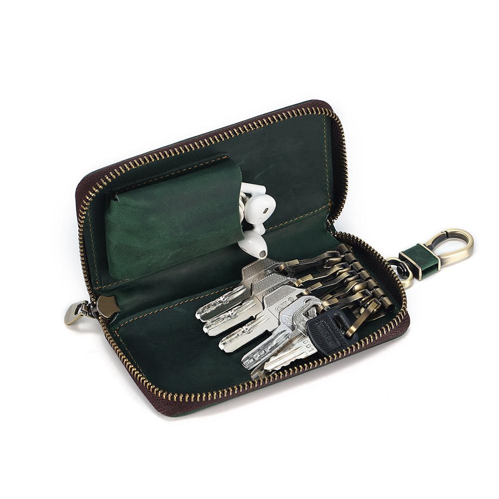 

Leather Key Bag, High-End Women S Universal Car Key, Zipper Storage Bag, Simple Home Key Bag.