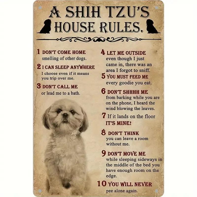 Dog Vintage Metal Tin Sign Wall Art Decor For Home Backyard Vet Pet Gifts For Pet Dog Lover