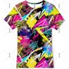 Neon Hip Hop Kat T-shirt Voor Mannen Carnavalsfeest Ronde Hals Korte Mouw T-shirts Hip Hop Straat 2025 Zomer Trend Sterren Ruimte Tee
