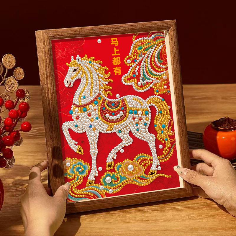 New Year Diy Diamond Painting Pearl Painting Horse Year Student Handmade Gifts Decorative Paste Painting Z021 is available immediately
