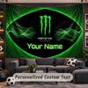Wall Hanging Tapestry Custom NameMonster Energy Pattern Personalized Printed Fabric Wall Decor