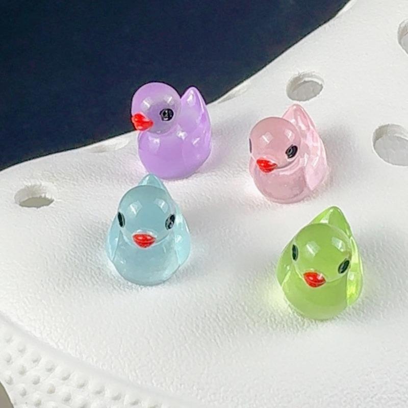 Fashion Shoe Charms Set Accessories Hole Shoe Buckle Cute Luminous DucklingDIY 3D Shoes Decorations Kids Party Boy Girls Gift