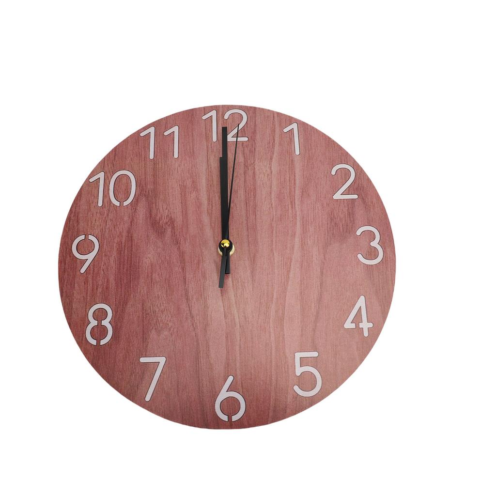 Wood Wall Clock Silent Decorative Battery Operated Clock for Living Room Kitchen Bedroom
