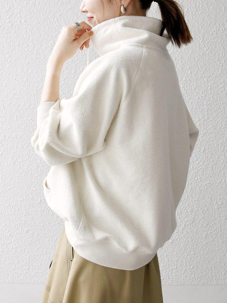 Ships Any Machine Washable Fleece-Like High Neck Pullover 722050048 Off-White One Size