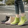 Women's Rain Boots Fashion Warm Cotton Waterproof Boots Ankle Rain Shoes for Women Work Shoes Garden Galoshes Botas Lluvia Mujer