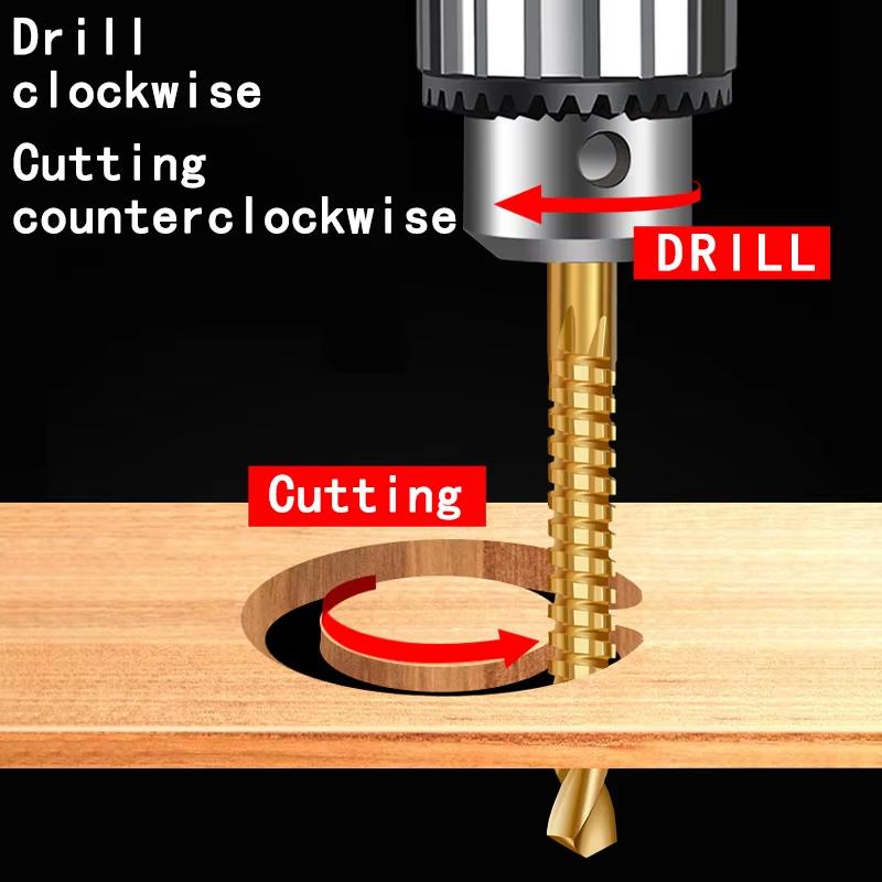 6Pcs Hss Hexagon Shank Twist Drill Bits Serrated Grooving Cutting Tap Spiral Saw Wood Metal Plastic Hole Saw Titanium Drill