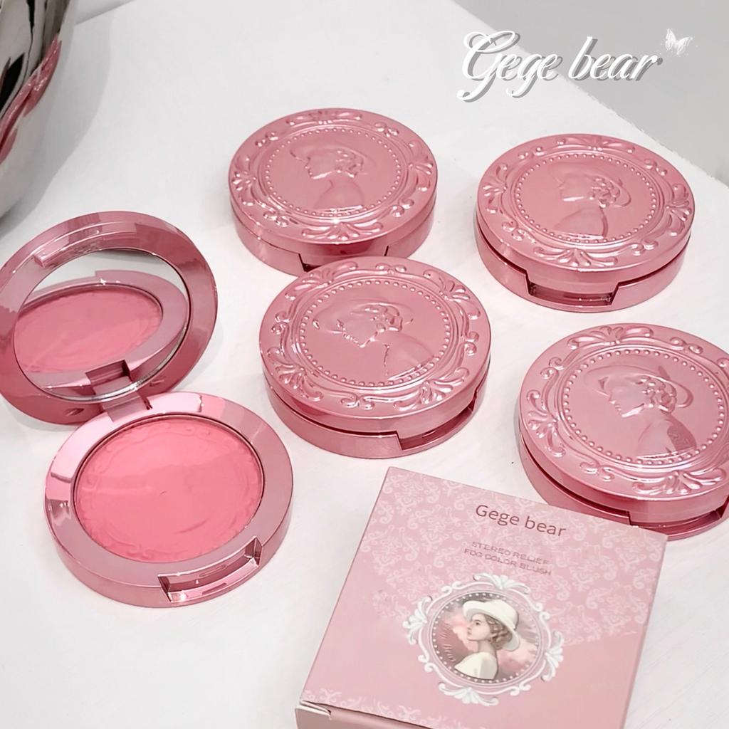 Dimensional 3D Relief Fog Color Powder Blusher Naturally Tender And Delicate Makeup Holding Puff Color Female Rouge Powder Blusher Cream