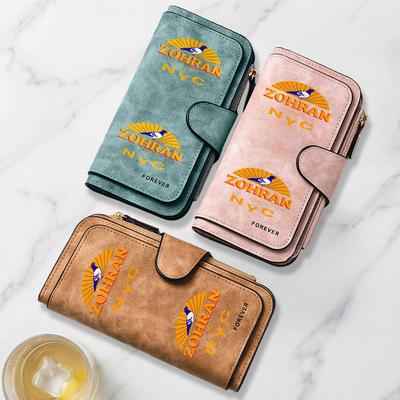 2024 New York Pigeon Logo Printed Long Wallet Multifunctional Portable Snap Button Coin Purse Unisex Daily Use Travel Friendly Perfect Birthday