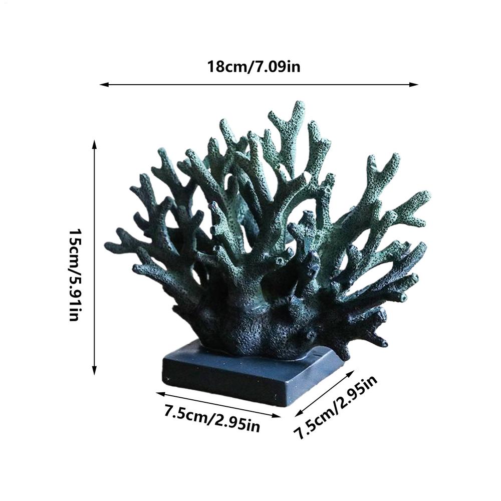 Estatua de Coral de Resina Realista Temática Marina Decoración Costera Escultura Náutica Artificial para Pasillo Armario de Vino Decoraciones de Baño