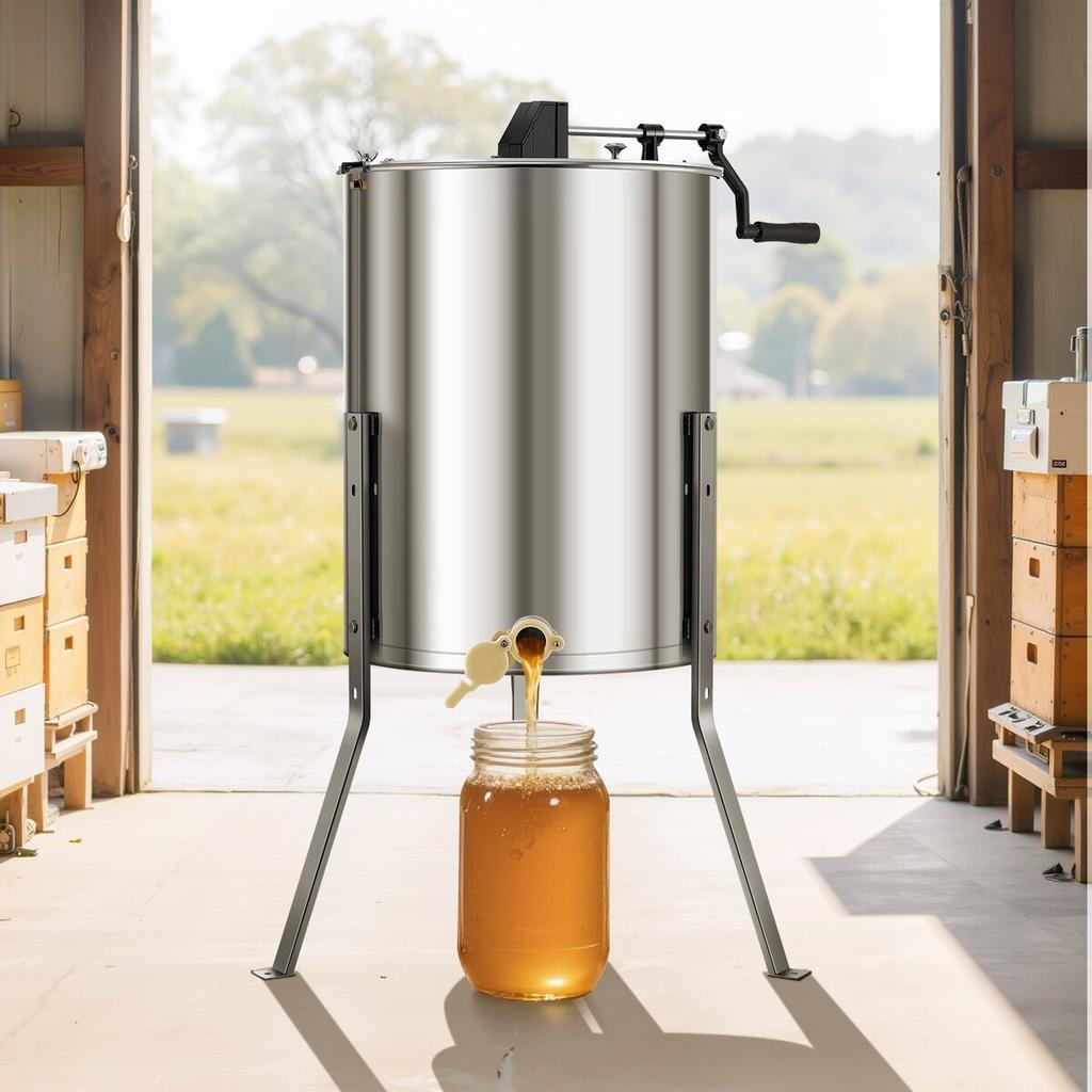 Manual Honey Extractor 4/8 Frame Honey Spinner Beekeeping Stainless Steel