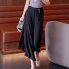 Women's Summer Chiffon Wide-Leg Culottes: High-Waisted, Split, Loose, Slimming, Nine-Tenths Length.