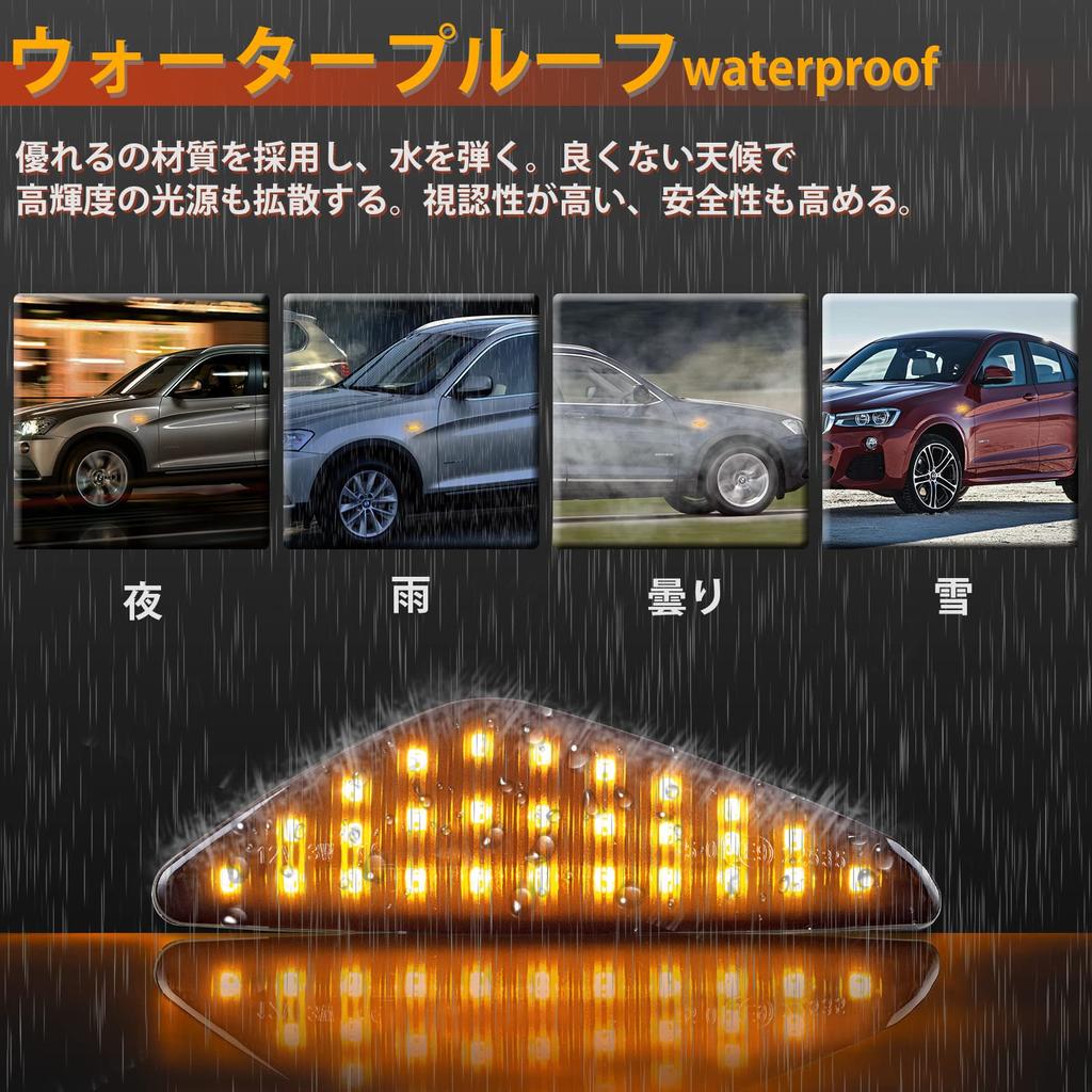 POPMOTORZ BMW X3 F25 LED Side Marker X5 E70 Flowing Turn Signal Lamp High Brightness LED X6 Sequential Turn Signal Genuine Replacement Set of 2 Smoke