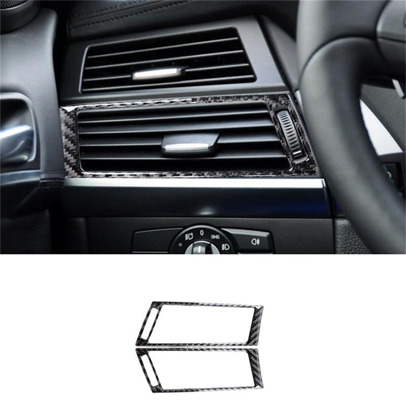 Carbon Fiber Car Interior Central Control Gear Shift Panel Trim Cover Stickers For BMW X5 E70 X6 E71 2008-2013 Car Accessories