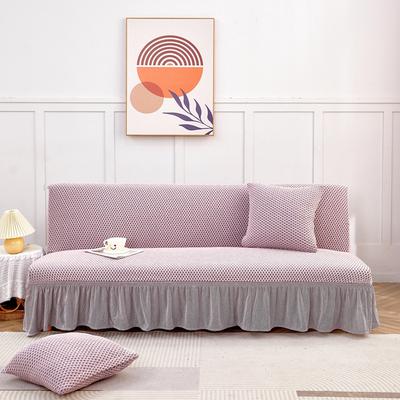 Universal Stretch Sofa Bed Slipcover Armless Anti-Slip All-Season Foldable Couch Protector with Skirt Hem for Home Decor