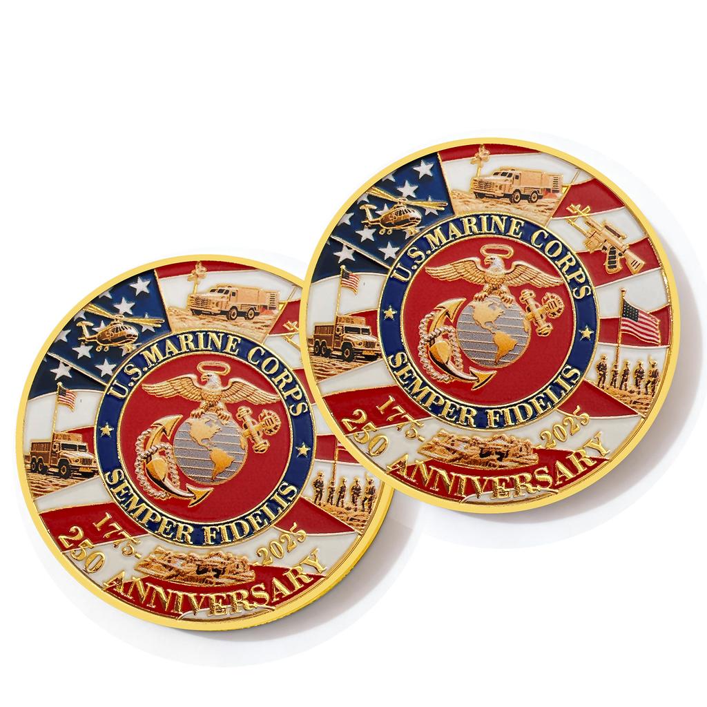 250th Anniversary Commemorative Coin Independence Day Founding Medal Challenge Coin Embossed Metal Coin Color Printed Badge