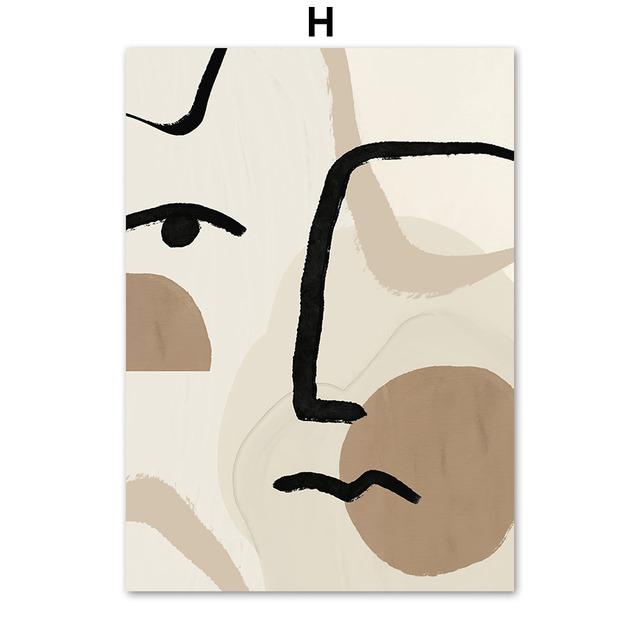 

Абстрактные настенные художественные модные плакаты на стене, художественные принты на холсте, изображения лиц для гостиной, украшения дома, без рамки 21*30cm