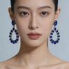 European and American Personality Diamond-set Super Flash Exaggerated Pendant Earrings Women's Design Sense Fashion Light Luxury Hot-selling Earrings