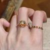 Korean Style Rhinestone Starry Sparkle Adjustable Zircon Open Ring for Women