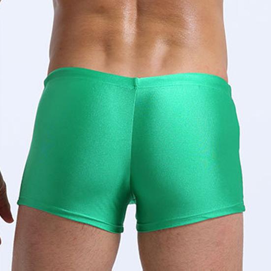 Low Rise High Elasticity 3D Cutting Swimming Trunks Men Solid Color Drawstring Swim Shorts Beachwear