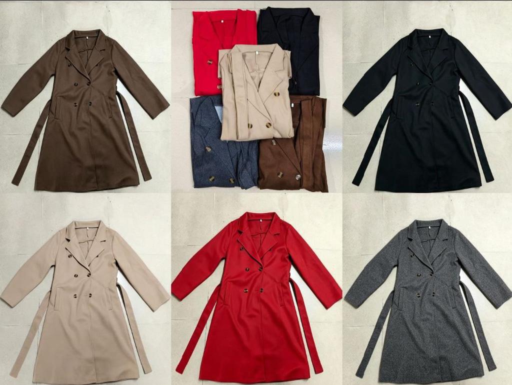 2026 A/W European & American New Double-Breasted Wool Coat with Belt - Women's Outerwear