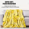 Cute Pokemon Pikachu AllOver Printed Flannel Throw Blanket Gift Winter Warm Blanket for Living Room Sofa Bed Camping Trip