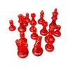 16PCS Chess Pieces Only Chessman Set 1.93 Inch King Height Easy Identification for Chess Enthusiasts Transparent Red