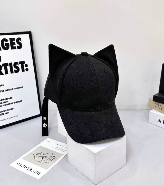 Star cute cat ears cap spring and summer new high-quality three-dimensional devil ears baseball cap