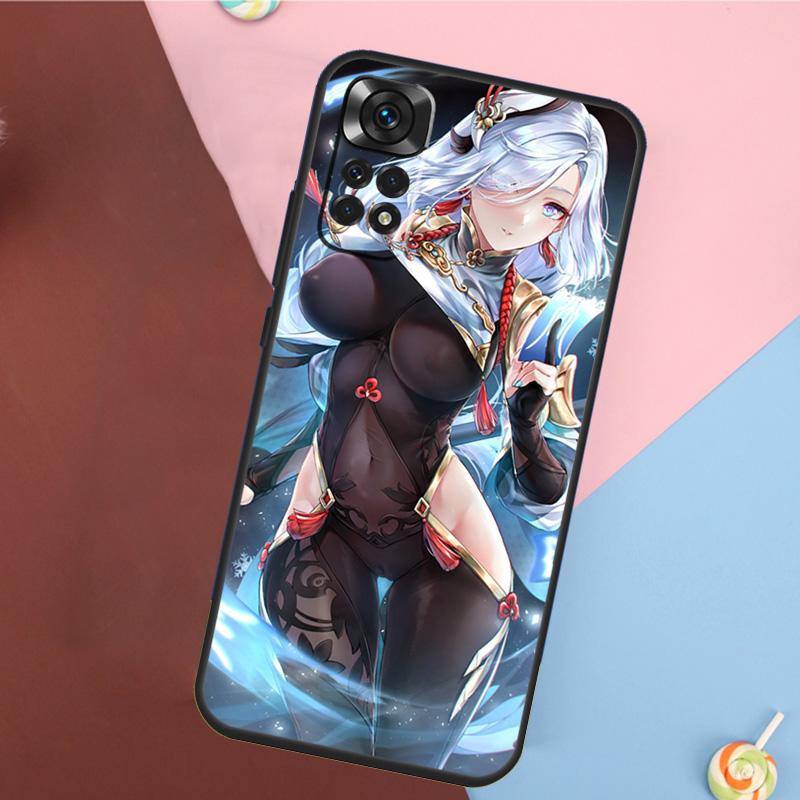 Genshin Anime Shenhe Cover For Xiaomi Redmi Note 14 13 12 9 10 11 Pro 9S 10S 11S 12S Redmi 14C 10C 12C 13C Case