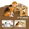 Adjustable Bamboo Dog Bowl Stand