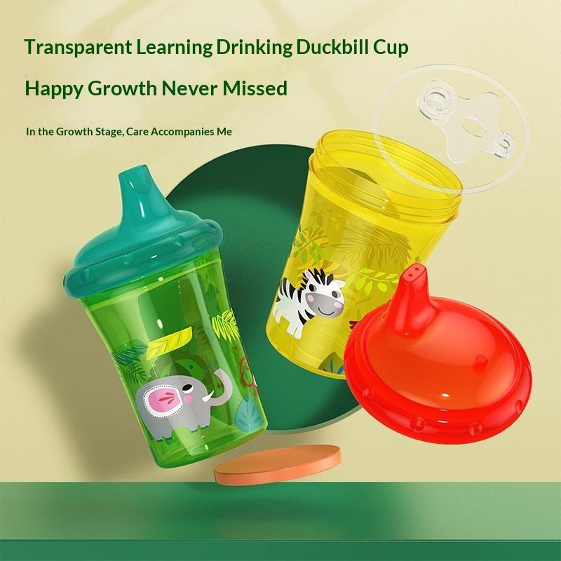 Baby Sippy Cup 260Ml 330Ml Animal Printed Duckbill Water Bottle Leakproof Toddler Drinking Cup For Daily Outdoor Use