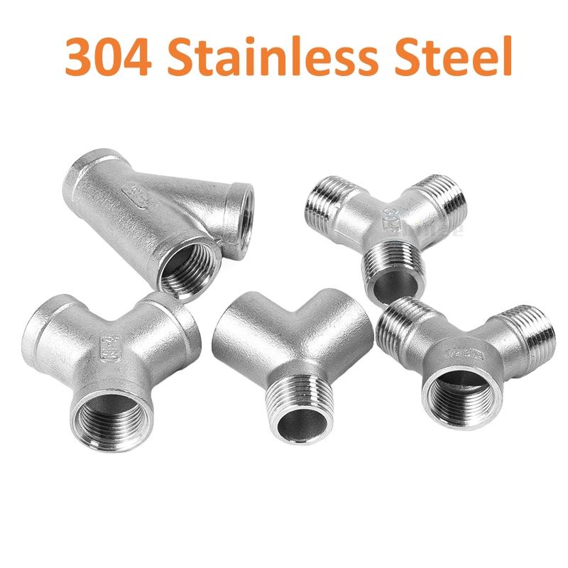 BSP Male+Female Threaded 3 4 5 Way Tee Y X Pipe Fitting 1/4" 3/8” 1/2" 3/4" 1" 2" Threaded SS304 Stainless Steel Multifunction