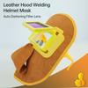 Capuz de Solda de Couro Capacete de Solda Tipo Panqueca Leve Ajustável Resistente ao Calor Capuz de Solda Durável para Eletrodo Revestido