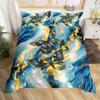 Black Marble Duvet Cover Set Teal Butterfly Comforter Cover,Red Marbling Bedding Sets Full,Abstract Ombre Ink Fluid Art Bed Set