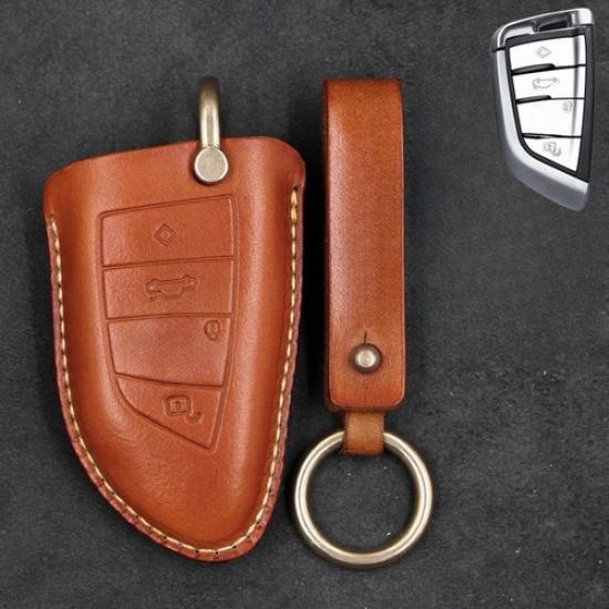 Genuine Leather Car Key Fob Case Cover For BMW 4 5 6 7 F15 X2 X3 X4 X5 X6 X7 X5M