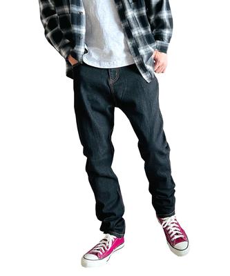 BEATJIVE Stretch Tapered Sarouel Skinny Denim Jeans Size AR-P1686 (Black, Small)