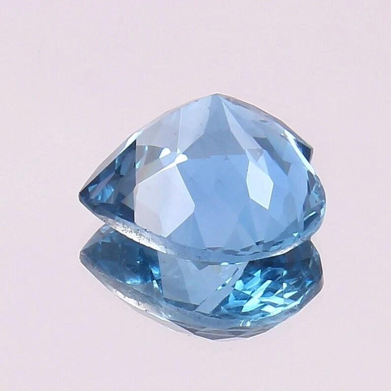 Natural Flawless Blue Aquamarine 12 Ct Heart Shape Loose Gemstone