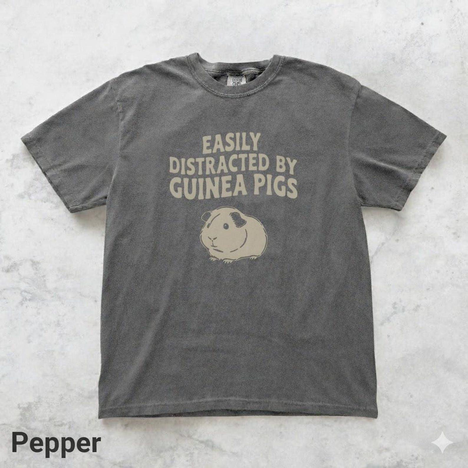 Easily Distracted by Guinea Pigs Shirt Unisex, Comfort Colors Funny Pet Lover Tee, Cute Guinea Pig Mom Gift, Animal Graphic T shirt S