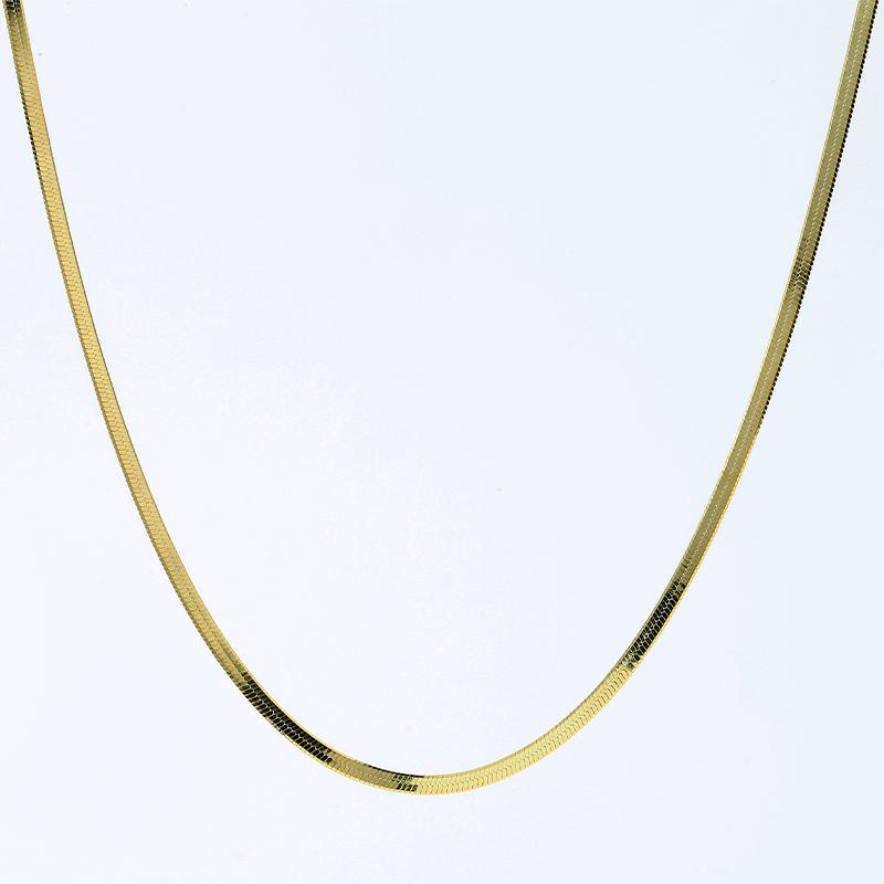 High Quality Blade Chain Necklace Fashion Custom Jewelry Body Chain Flat Snake Chain Clavicle Blade Necklace 16inches(40.64cm)