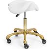 Cosmetic saddle stool on wheels up to 150 kg york - white gold
