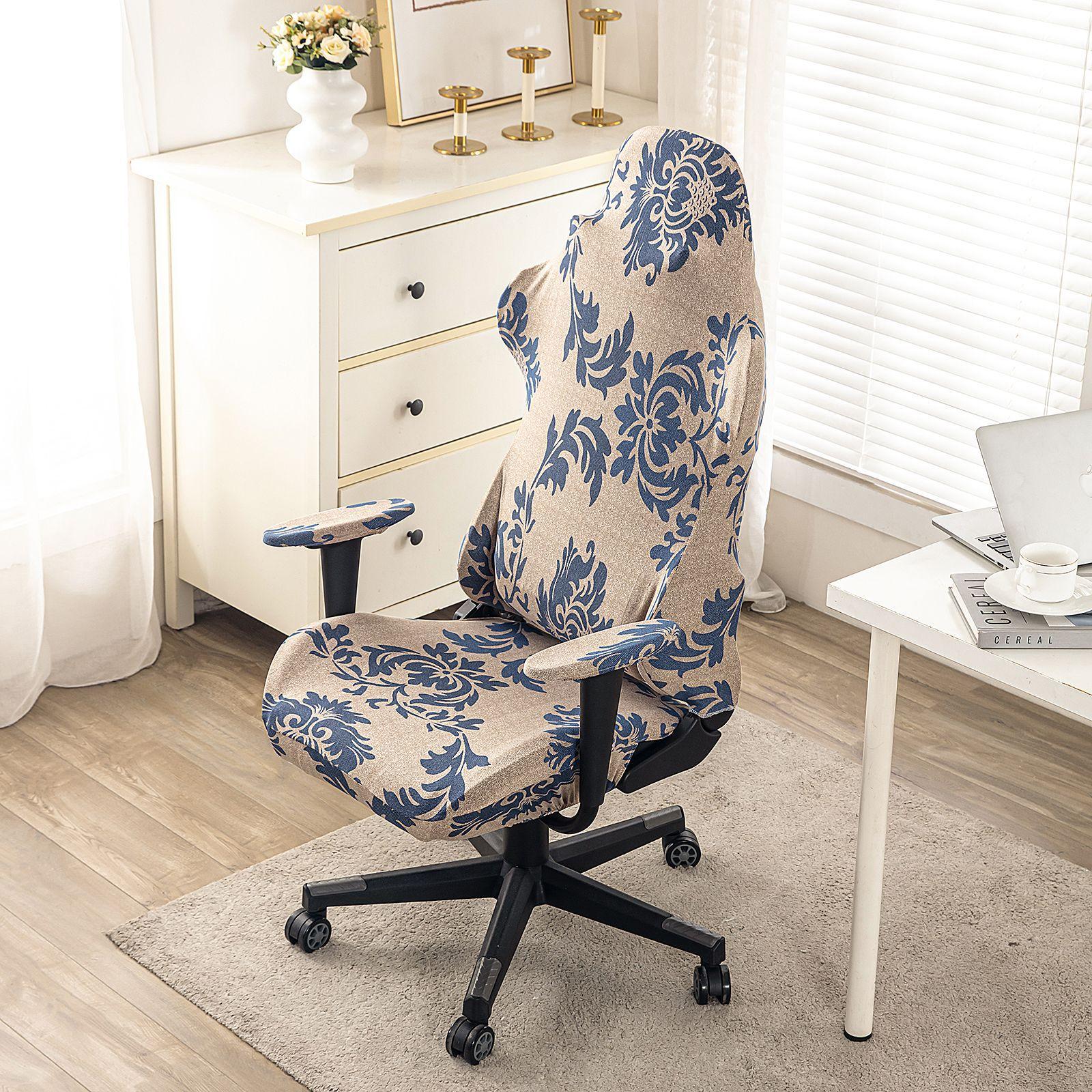 Game Chair Cover 4-Piece Stretchable Armrest Cover Chair Back Cover Chair Seat Cover Computer Video Game Office Chair Cover Gaming Chair 2630₽